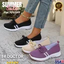 🔥Best Seller🔥Women’s Breathable Knit Slip-On Sneakers with Bow – Lightweight Low-Top Casual Shoes in Beige & White for Everyday Comfort